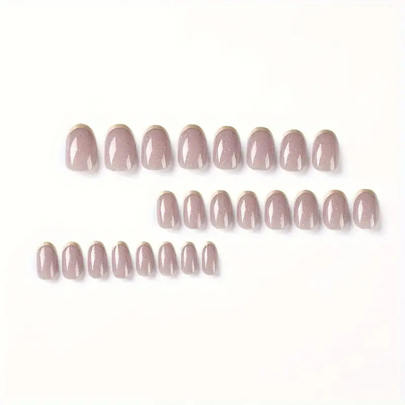 French Chrome Professional Press On Fake Nails