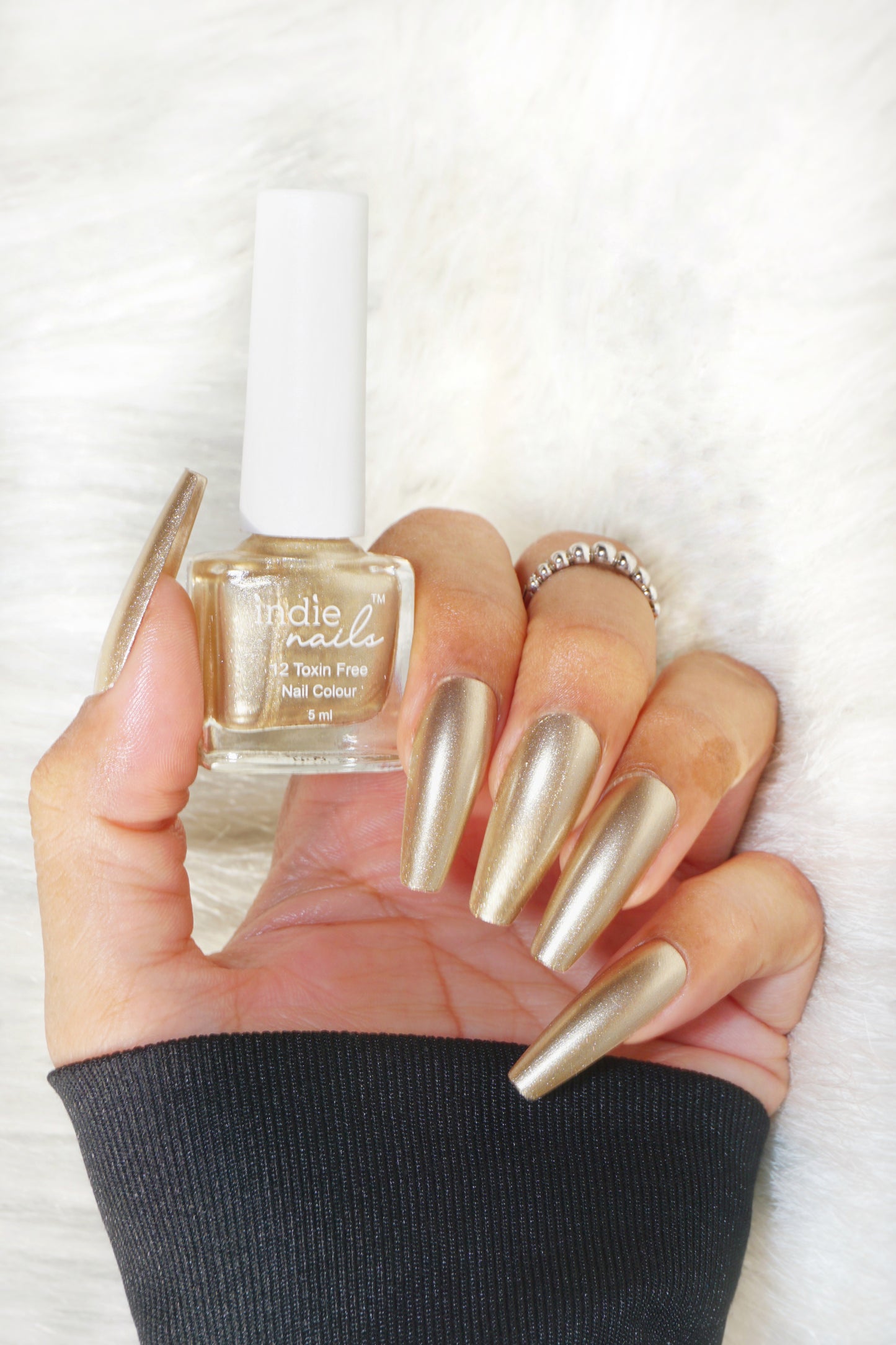 Solar Light – Warm Metallic Tan Polish for Indian Skin Tones