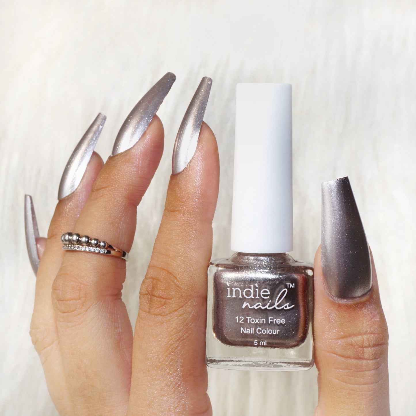 Outer Space Vegan Nail Polish – Sparkling Gun Metal Shade | Indie Nails India