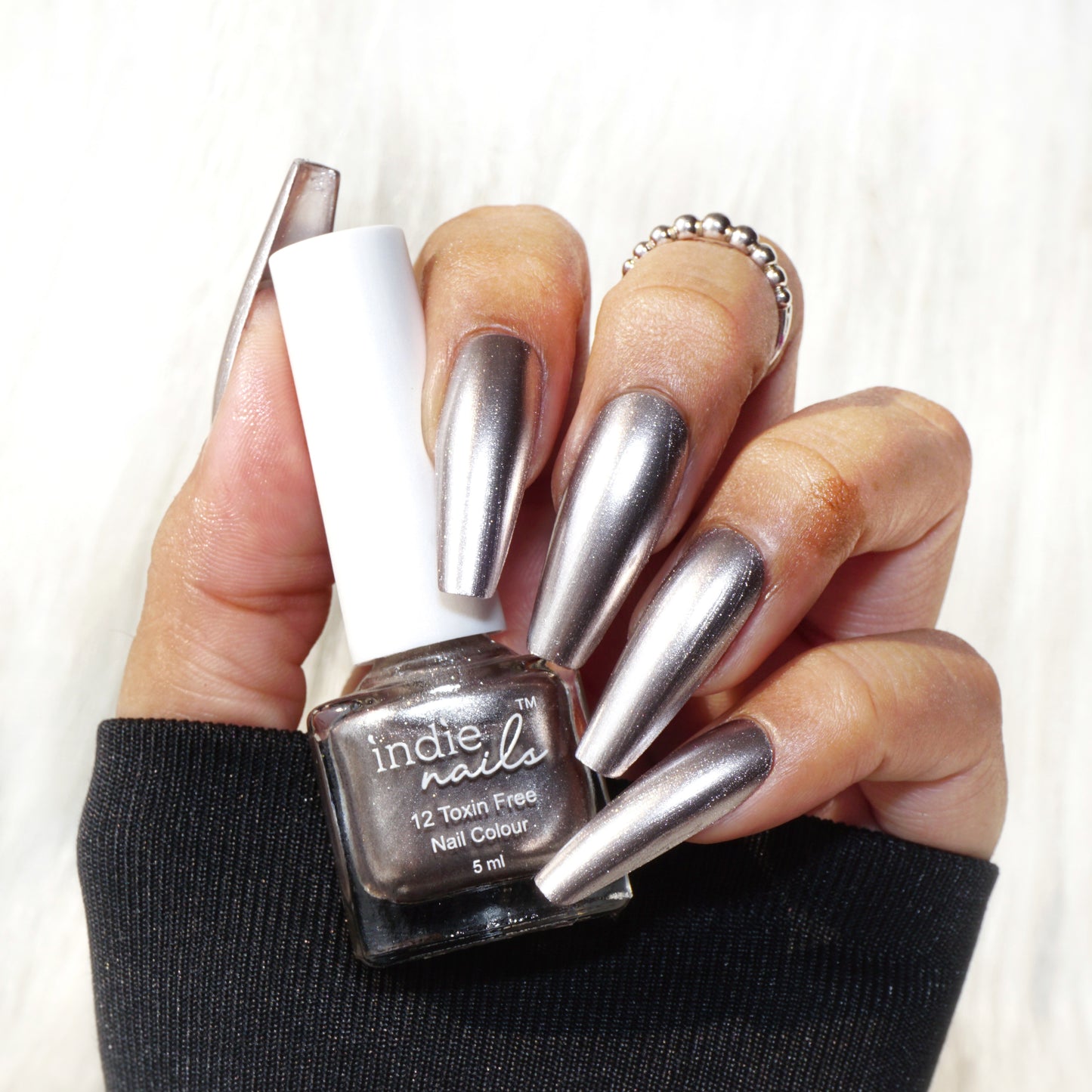 Outer Space Vegan Nail Polish – Sparkling Gun Metal Shade | Indie Nails India