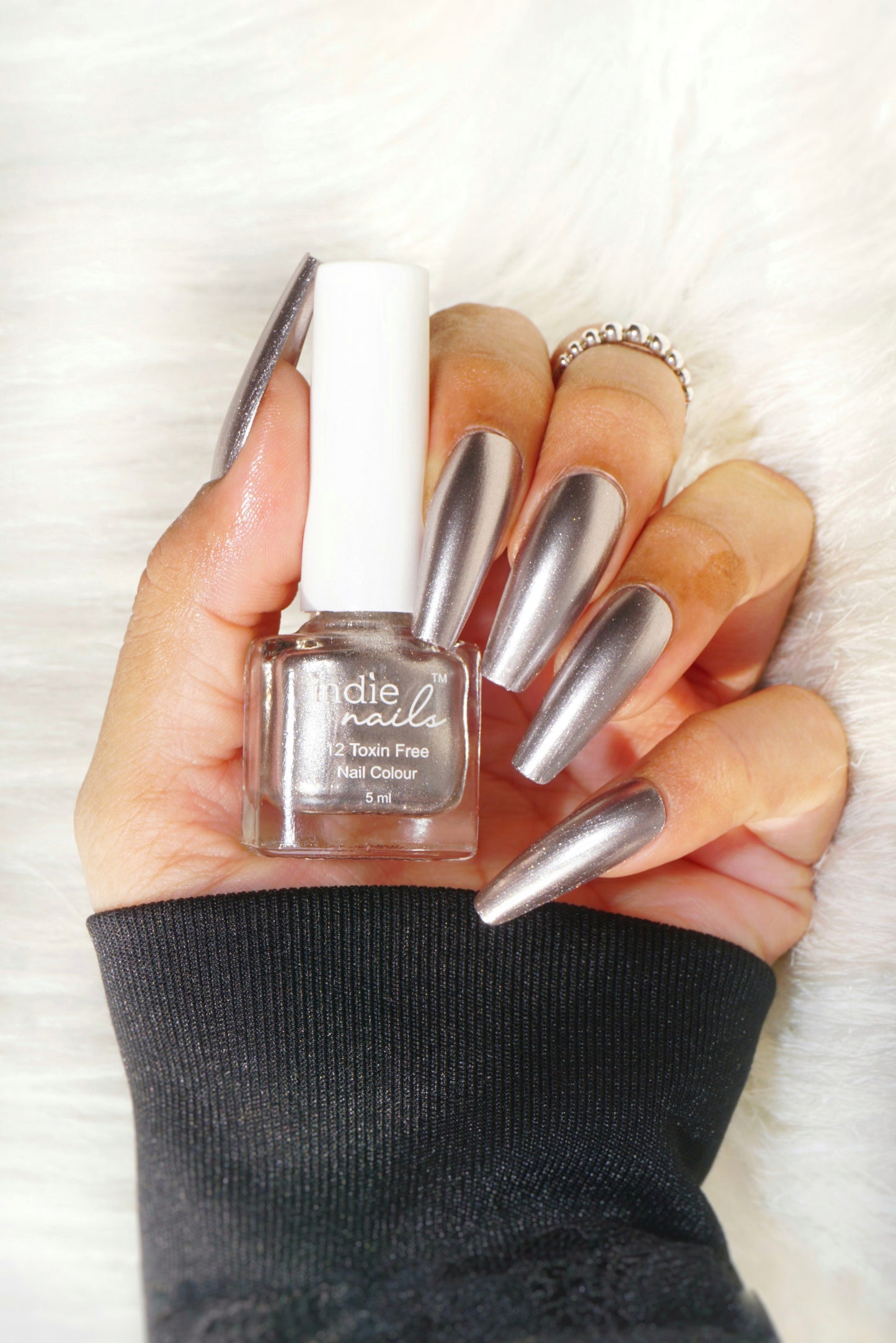 Outer Space Vegan Nail Polish – Sparkling Gun Metal Shade | Indie Nails India