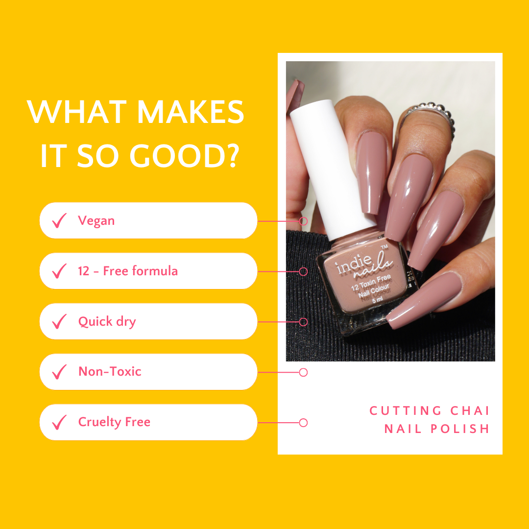 Indie Nails Cutting Chai – Everyday Nude Vegan Nail Polish for Indian Skin Tones