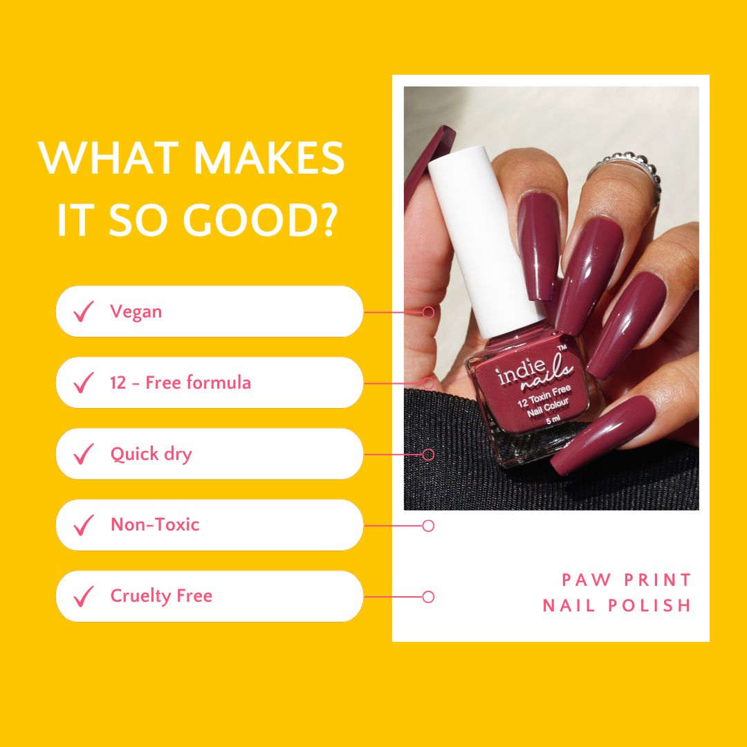 Indie Nails Paw Print – Long-Lasting Vegan Nail Polish for Everyday Wear