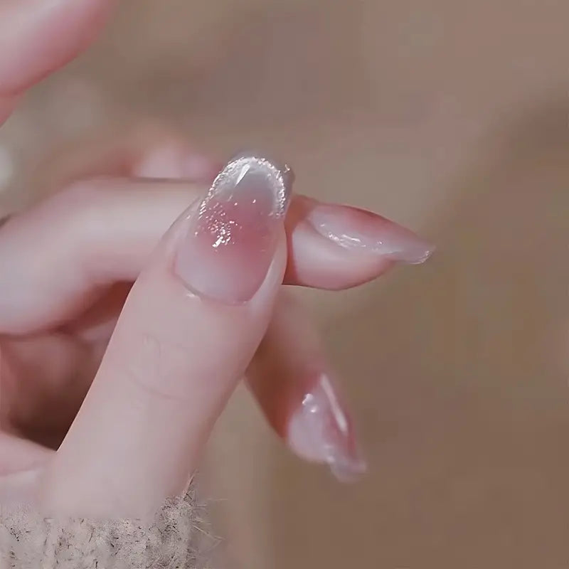 French Cateye Nail Art Professional Press On Fake Nails