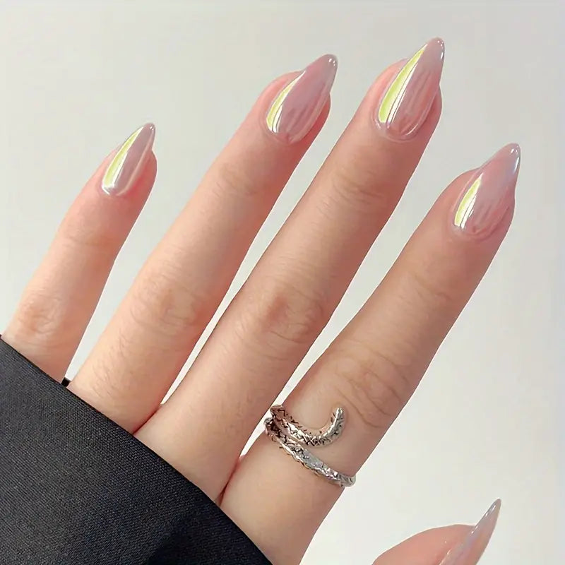 Unicorn Chrome Donut Nails Nail Art Reusable Press On Fake Nails
