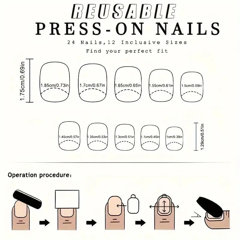 French with 3D Flower Nail Art Professional Press On Fake Nails