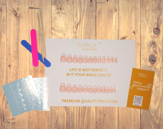 French Nails! Reusable Press On Fake Nails