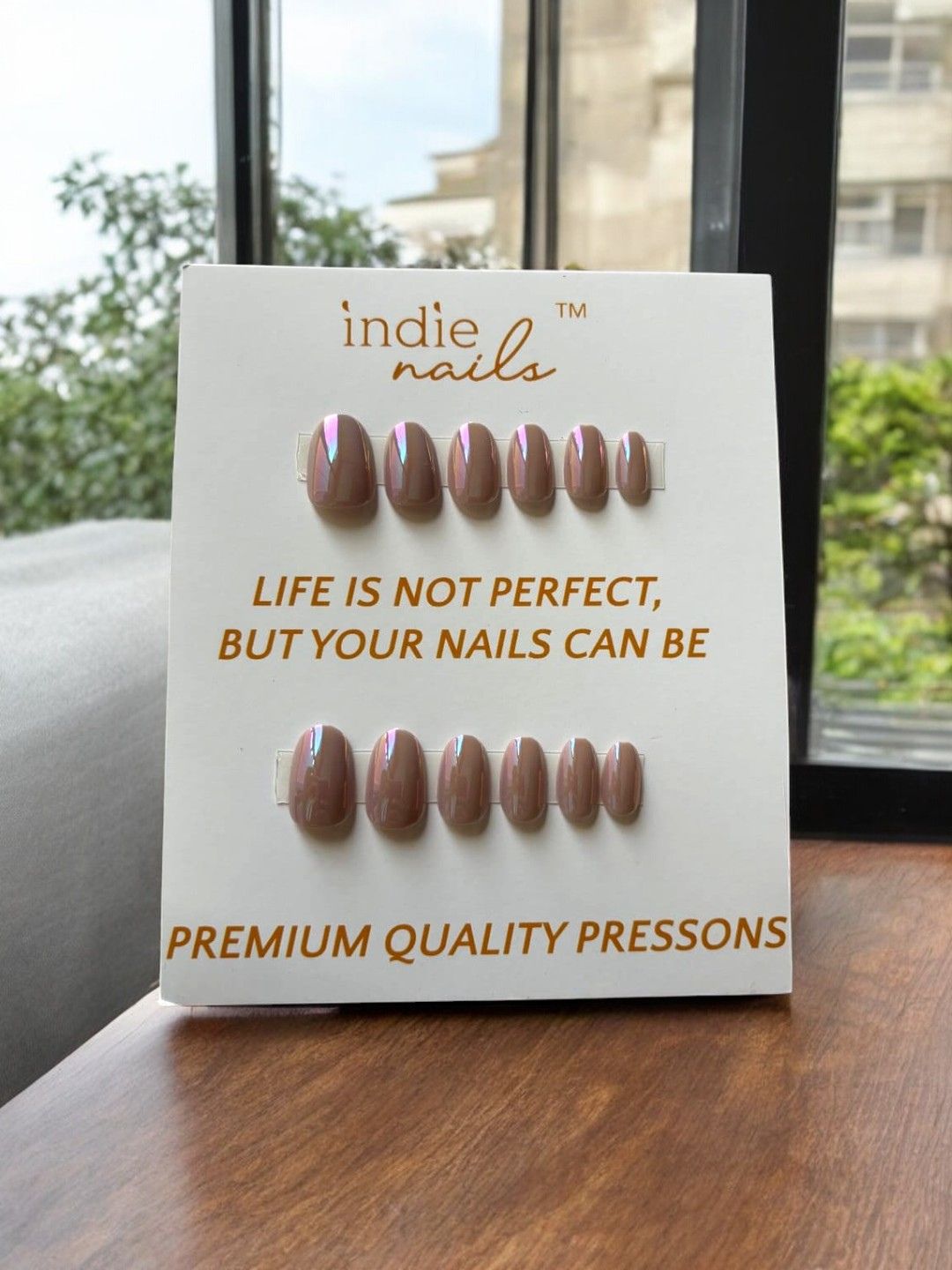 Flatlay of Nosy Nude nail kit by Indie Nails