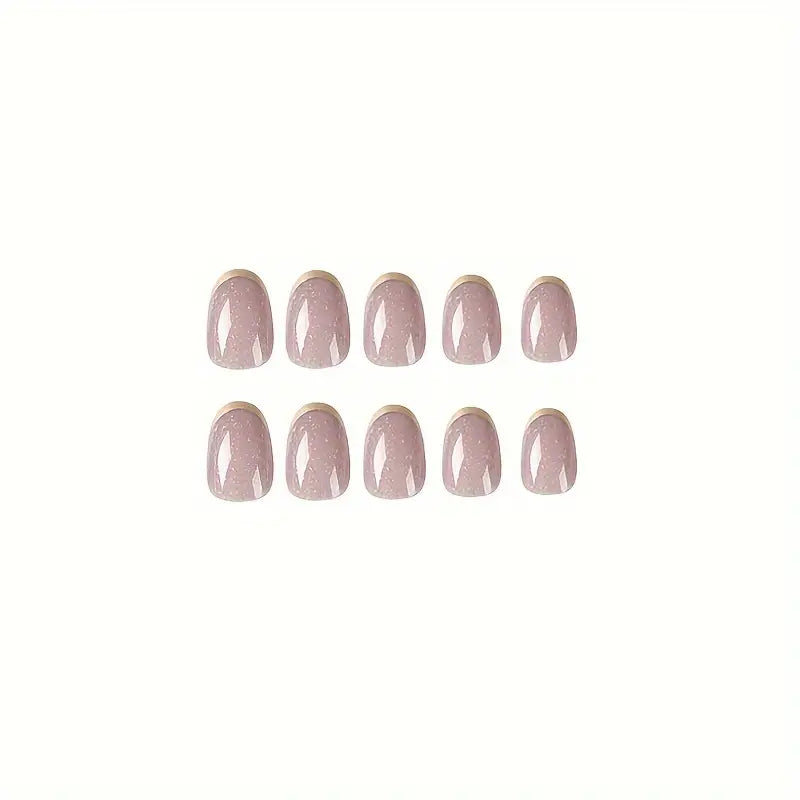 French Chrome Professional Press On Fake Nails