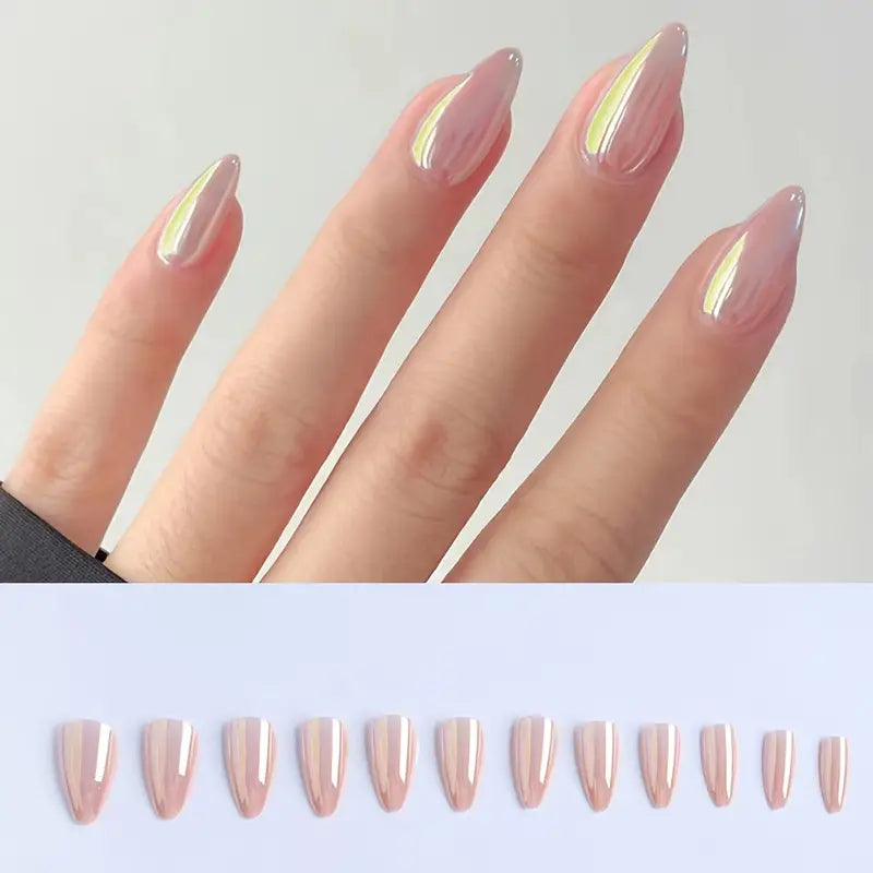 Unicorn Chrome Donut Nails Nail Art Reusable Press On Fake Nails