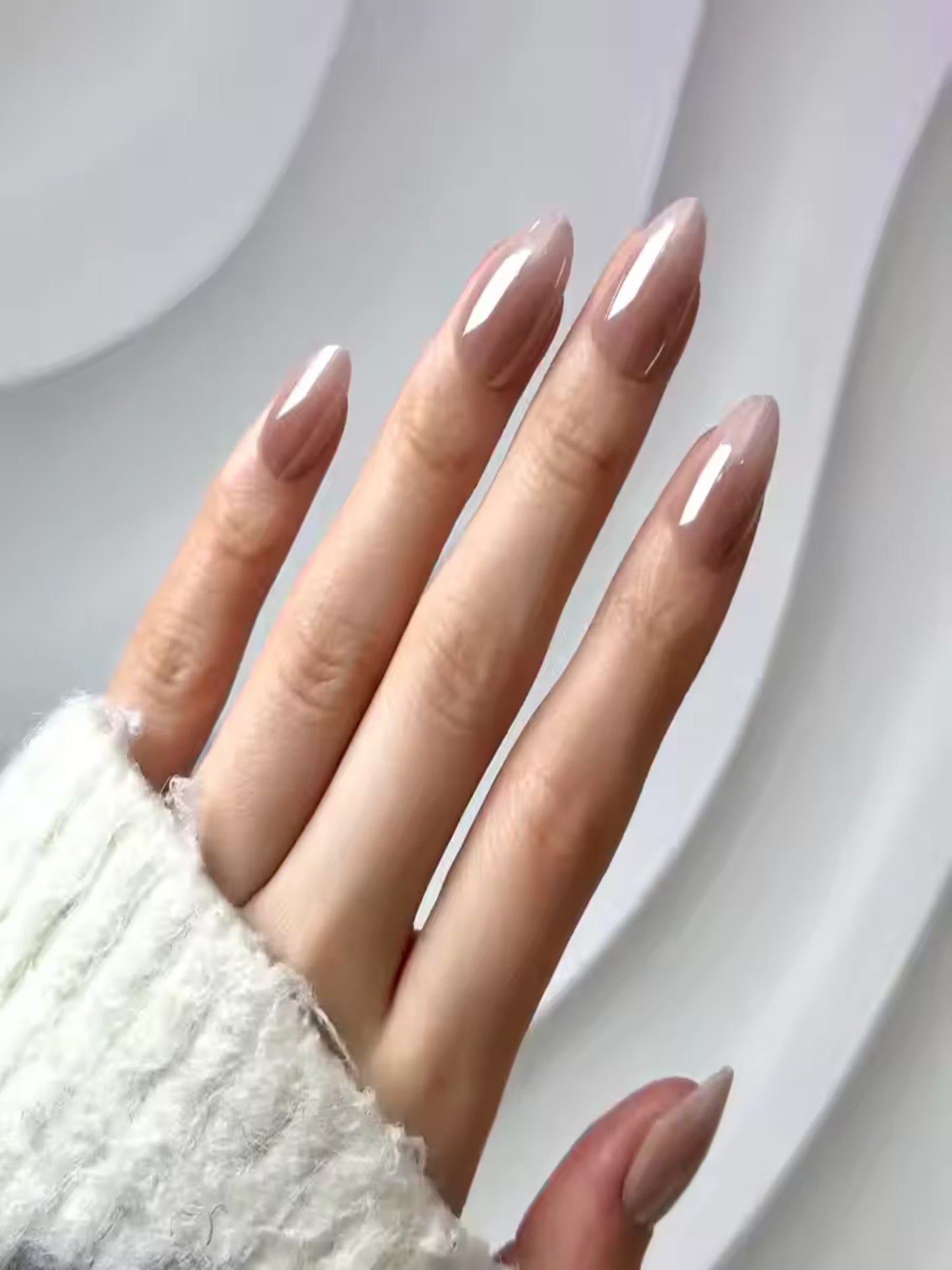 Reusable mocha brown nails for everyday wear, Indie Nails Mocha Twist press-on set in flatlay display