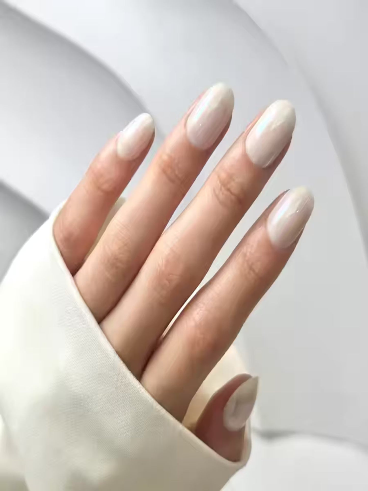 DIY nail extension kit for women – White Tinkerbell, Long-lasting soft gel nails with nail prep tools, Nail art kit with press-ons, glue tabs, and tools, White press-on nails for weddings and daily wear