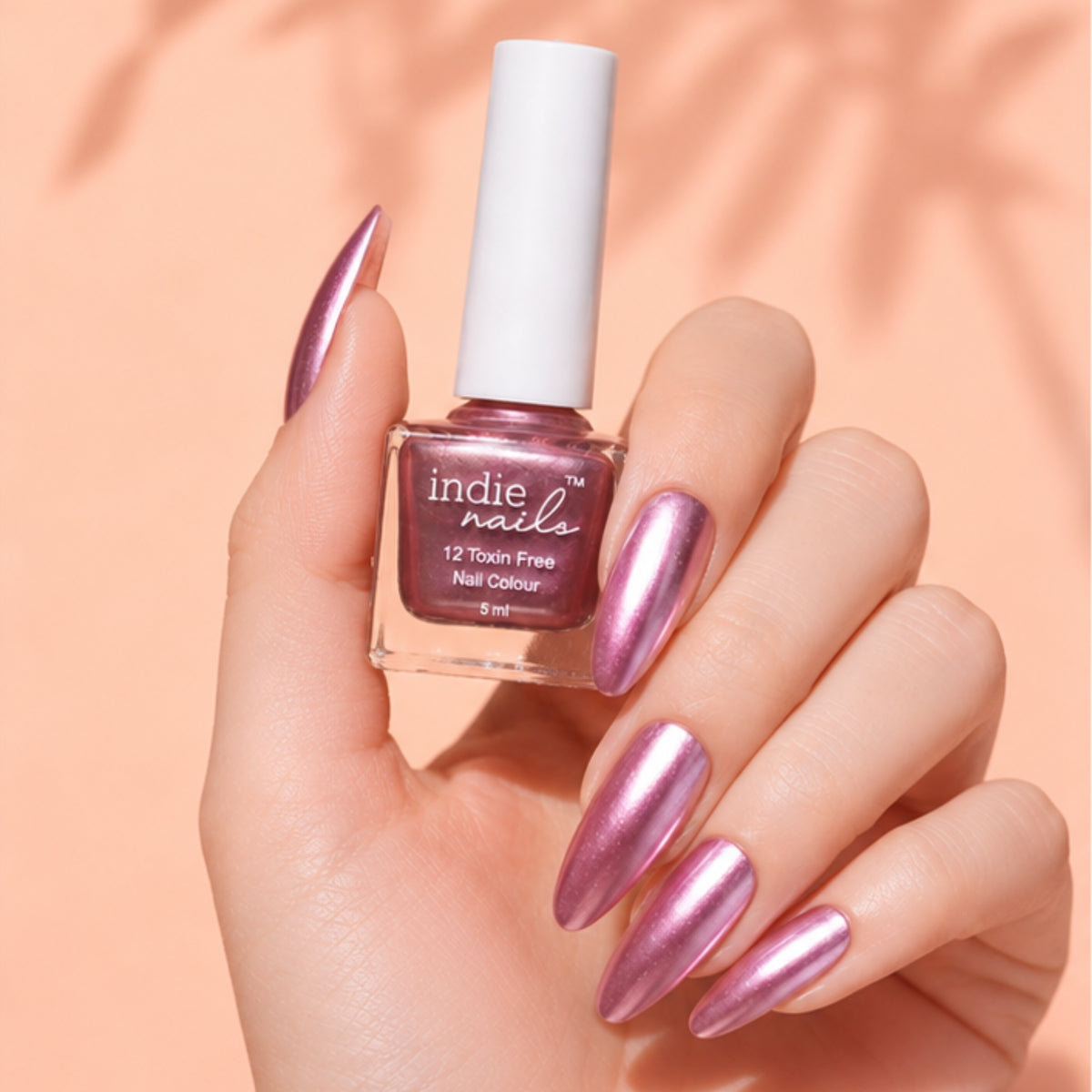 Indie Nails Misty Rose metallic nail polish bottle