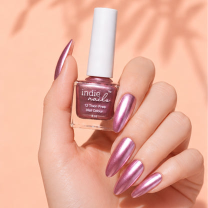 Indie Nails Misty Rose metallic nail polish bottle