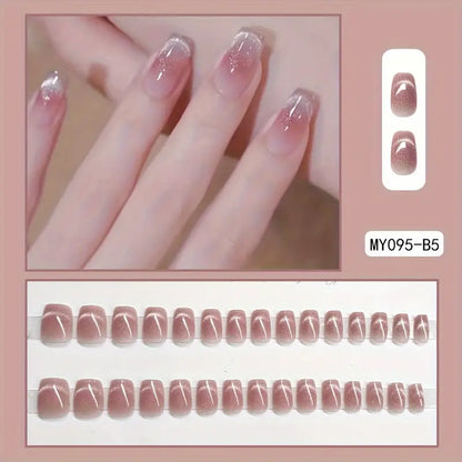 French Cateye Reusable Press On Fake Nails