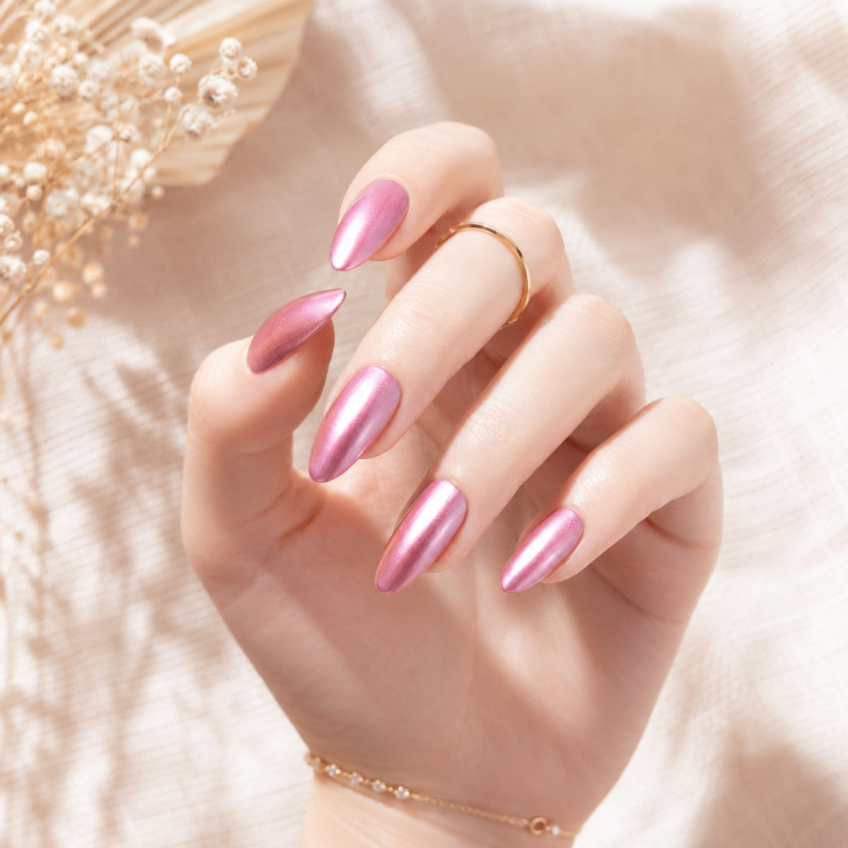 Indie Nails metallic pink rose nail polish
