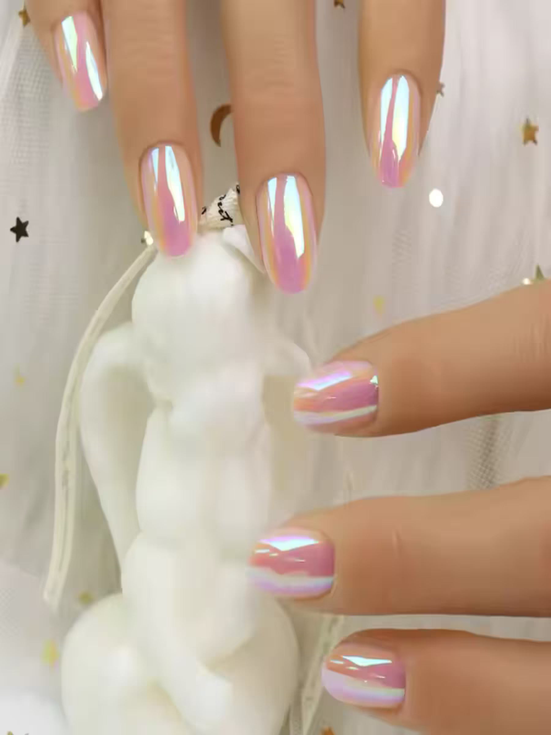 Bold hot pink glossy press-on nails from Indie Nails