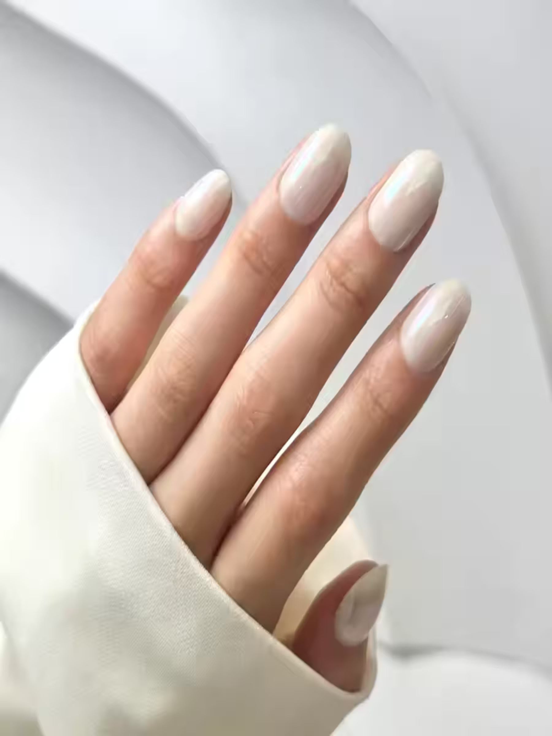DIY nail extension kit for women – White Tinkerbell, Long-lasting soft gel nails with nail prep tools, Nail art kit with press-ons, glue tabs, and tools, White press-on nails for weddings and daily wear